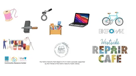 Repair & Fix-It Cafe Event October 17. Services include small appliance repair, mending, jewelry repair and more