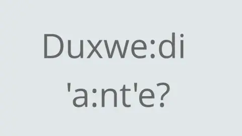 "Duxwe:di 'a:nt'e?