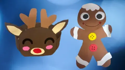A reindeer headband and gingerbread man