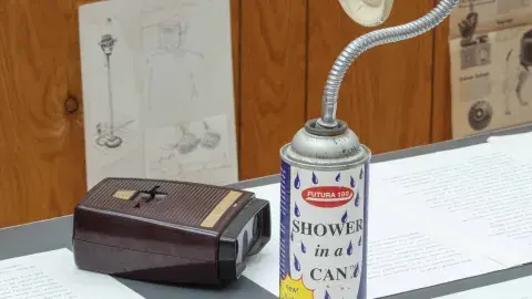 Aluminum can, plastic shower head