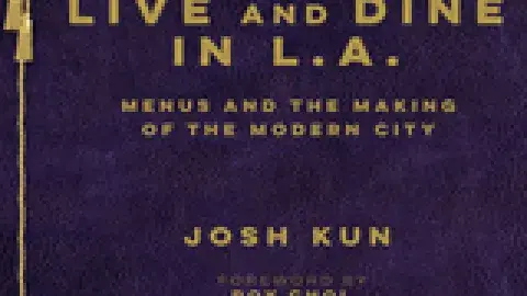 a fancy menu that reads To Live and Dine in LA
