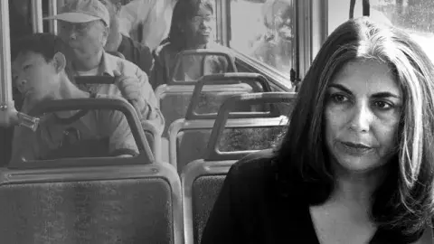 Marisela Norte on a bus