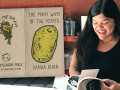 Zine author, Sanaa Khan and her zine, The Many Ways of The Potato