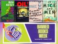6 banned books and banned books week logo