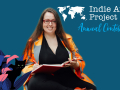 Melissa Bobe next to the indie author project logo