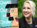 Author Margarita Montimore with her debut novel, Oona Out of Order