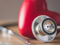 picture of red heart with stethoscope