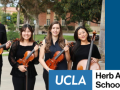 Banner photo of the UCLA Gluck Fortissimo ensemble + UCLA Herb Alpert logo 