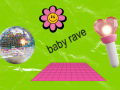 Collage of a disco ball, flowers and a child's play mat