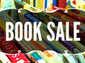 Words "Book Sale" on the backgrounds of books