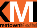 Koreatown Media Lab Logo in Orange, Black, and White