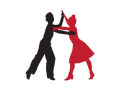 silhouettes of a man and woman dancing