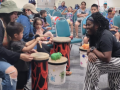 drum circle with parents, kids and instructor