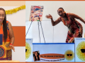 Two photos of Ina Buckner-Barnette performing