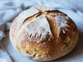 a round baked sourdough bread