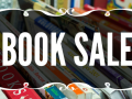 Words Book Sale on the background of books