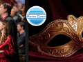 Mission Opera singers, the Mission Opera logo, and Venetian Opera Mask