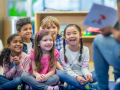 Children listening to a story.