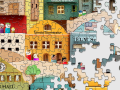 In the picture is an unfinished puzzle of a town