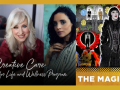 The three presenters associated with Creative Care are shown next to a colorful still of The Magic Flute