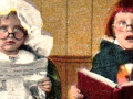 illustration of two girls reading