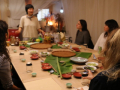 Jess Wang, table demoing food