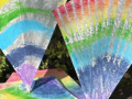 Paper kites with rainbow colors